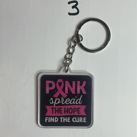 Hand Crafted Inspirational Pink Ribbon Keychains Pick 1 - Picture 7 of 11